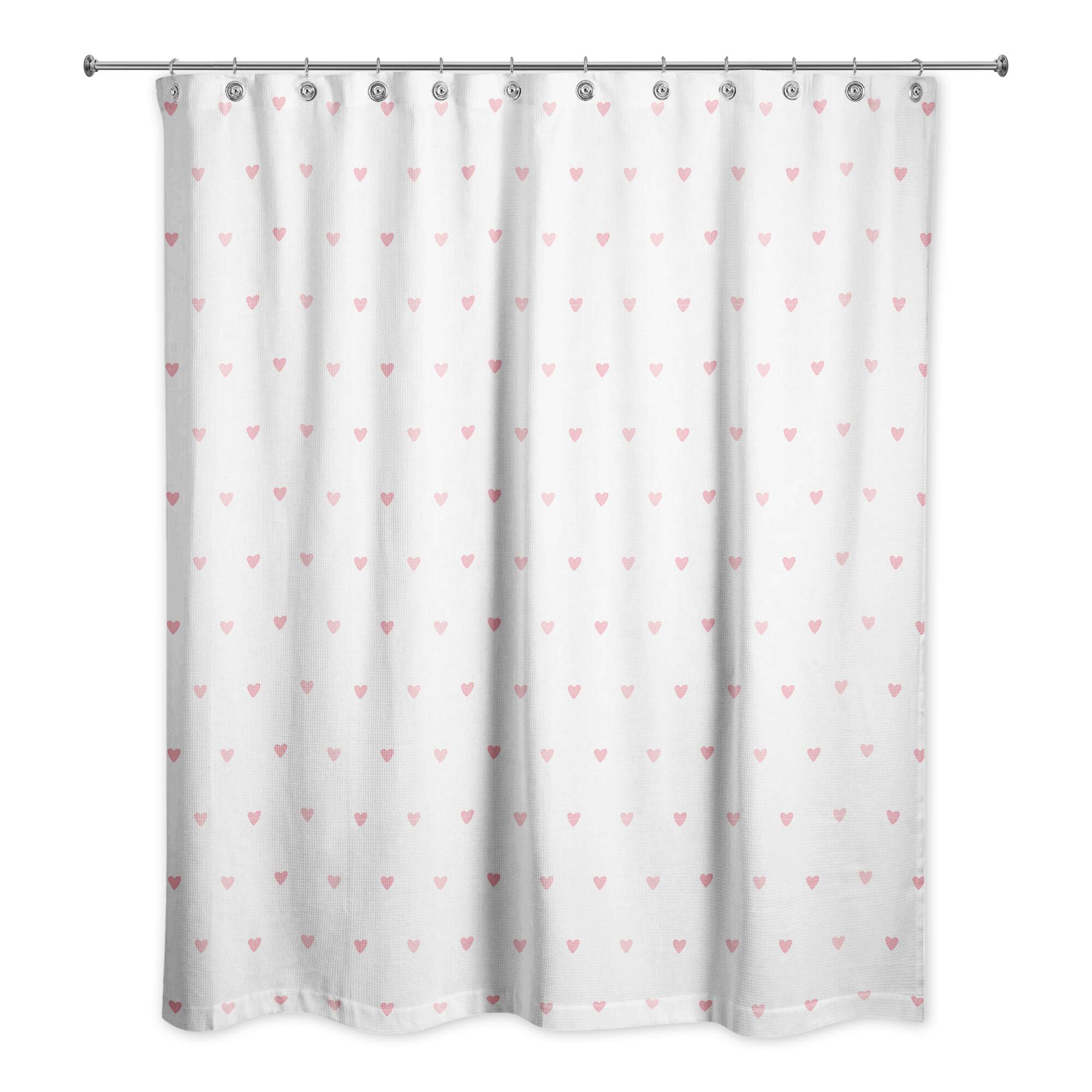 Simple Heart Pattern 71" x 74" Shower Curtain